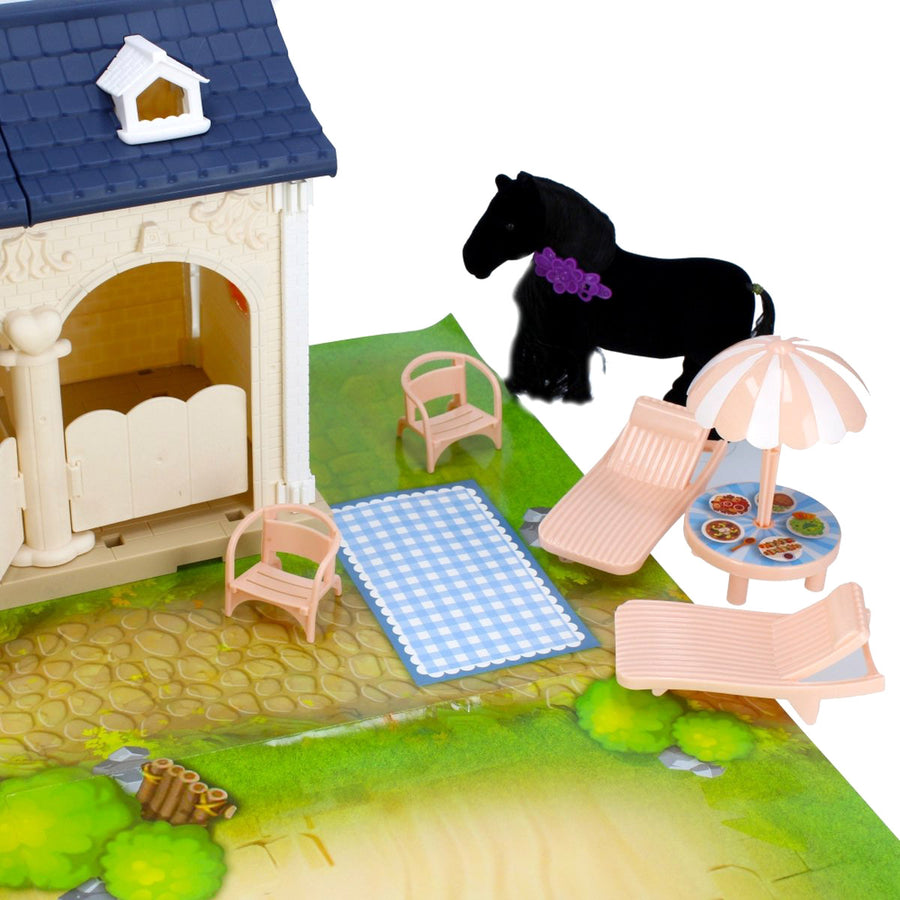 Ariko Luxe Villa Poppenhuis met paardenstal - 180 delig - zeer uitgebreid