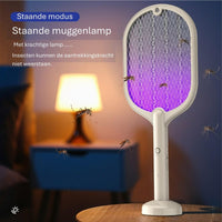 Thumbnail for Ariko Mugzapper 2-in-1 Elektrische Mückenklatsche Fliegenklatsche - Mückenlampe - USB wiederaufladbarer Akku - Stehend und kann von Hand verwendet werden