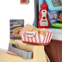 Thumbnail for Ariko Chariot à jouets Fast-food 59 pièces - hamburgers, pop-corn, sauces, pinces et bien plus encore - valise à emporter pratique à roulettes