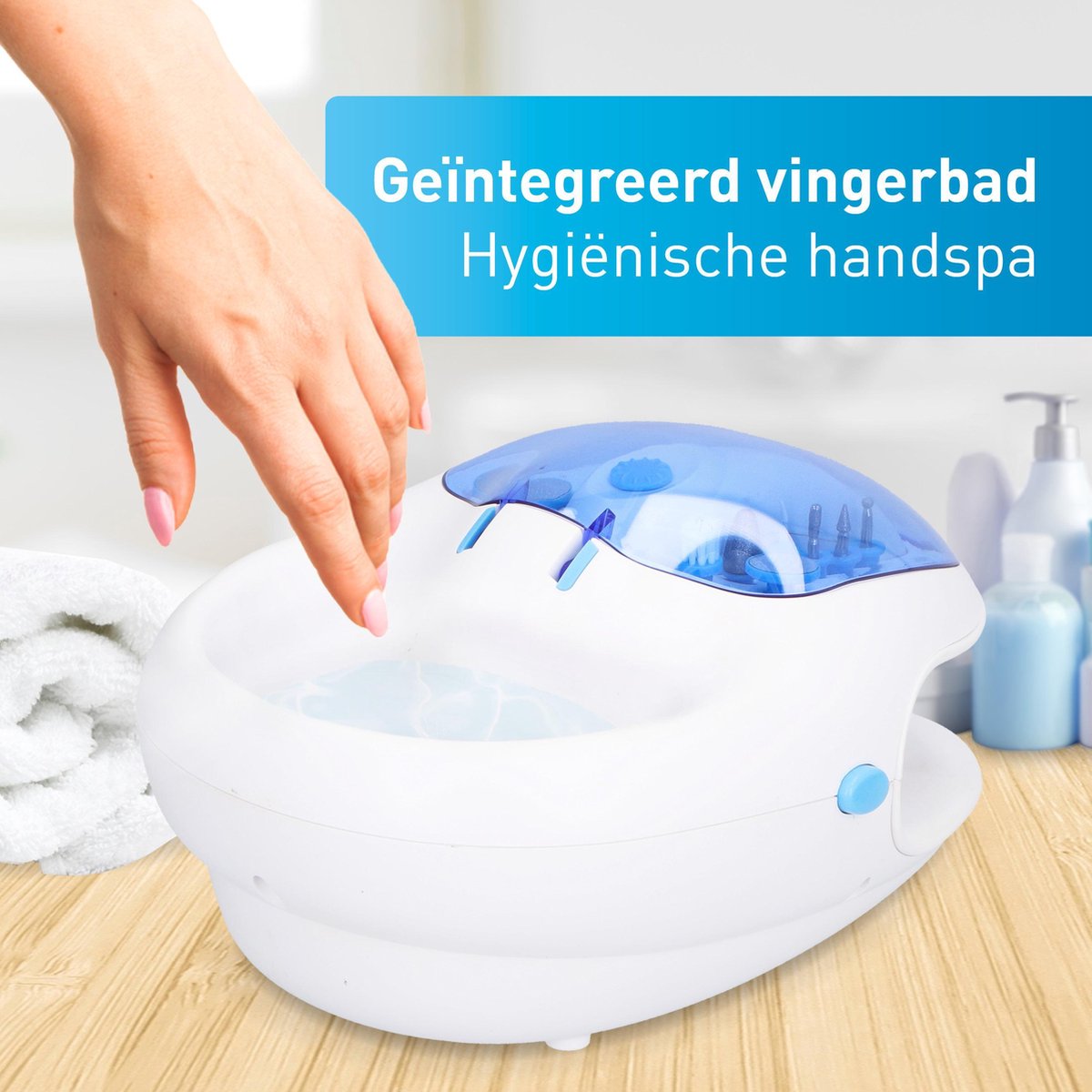 Set voor Manicure en Pedicure - Draadloos - Handspa - Nageldroger - 12 Accessoires - Ariko