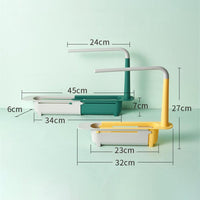 Thumbnail for <tc>Ariko</tc> Sink Organizer - Countertop Sink Tray - Dishcloth Holder - Sponge Storage Rack - Adjustable - Yellow/White
