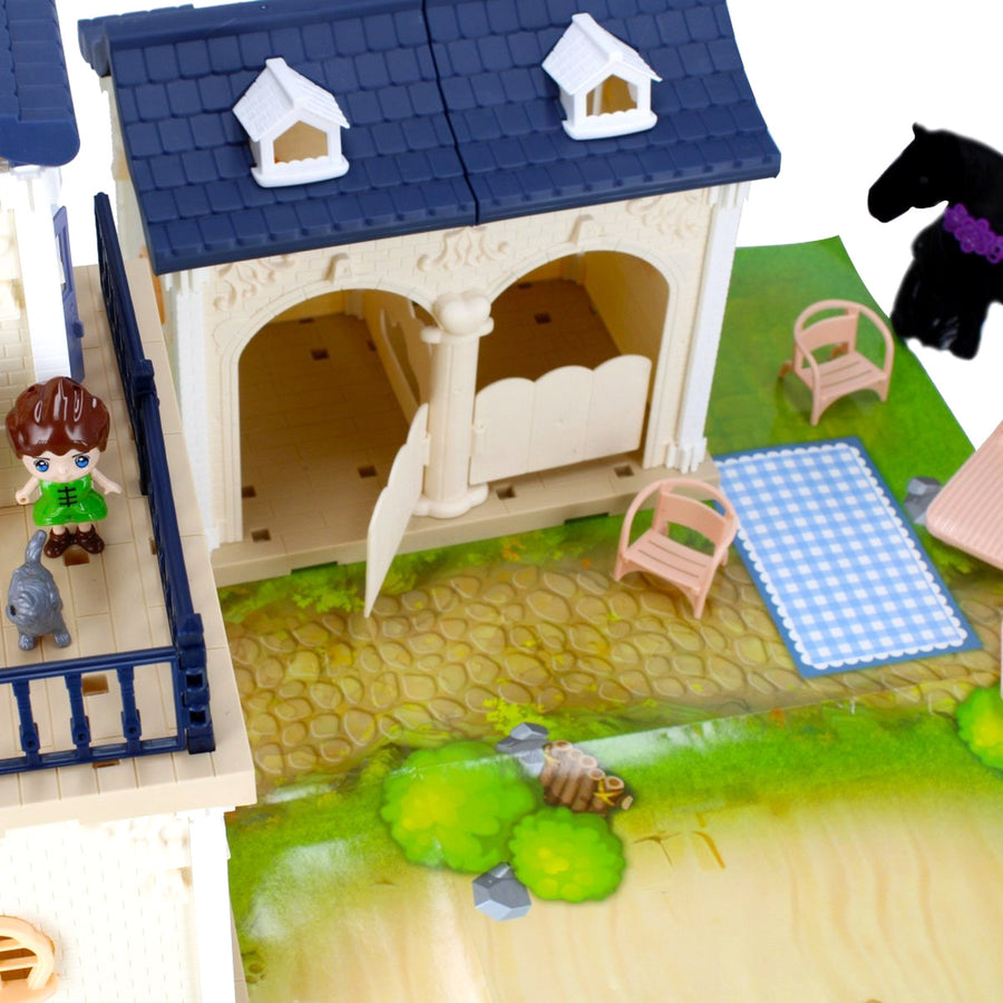 Ariko Luxe Villa Poppenhuis met paardenstal - 180 delig - zeer uitgebreid