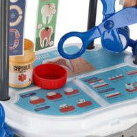 Thumbnail for Ariko Chariot à jouets Doctor 40 pièces - tensiomètre, ciseaux, médicaments, outils d'examen et bien plus encore - valise pratique à roulettes