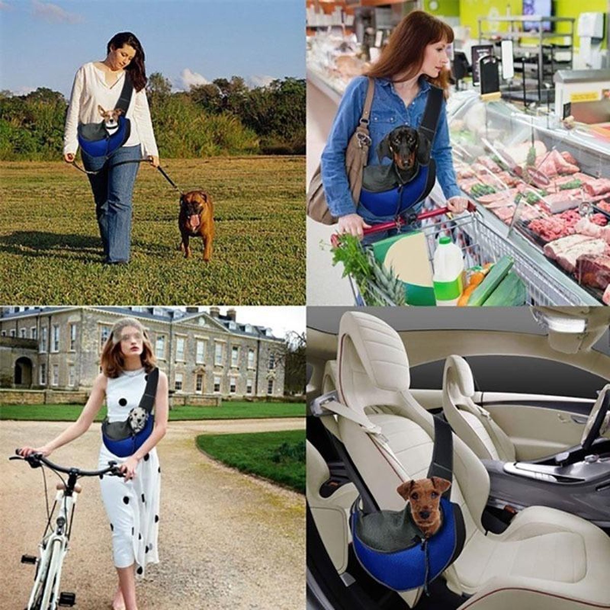 <tc>Ariko</tc> dog carrier - backpack - carrier bag - dog backpack - dog carrier - also for your cat - Blue - S or L