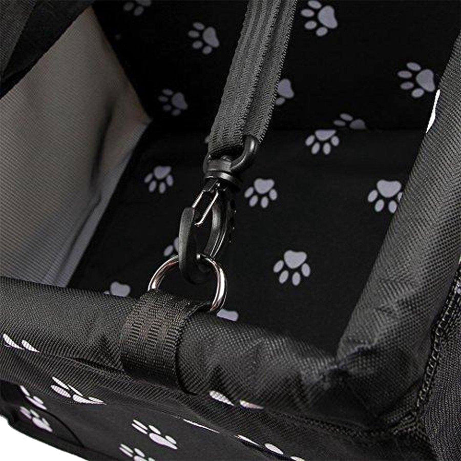 Ariko Autostoel Hond / Kat / Puppy - Opvouwbaar Waterbestendig Honden / Kat zitje - Dieren zitje voor in de auto - Hondenmand - 40 x 40 x 25 cm - Incl Opvouwbaar voerbakje en borstel - Veiligheidsband - Schone auto