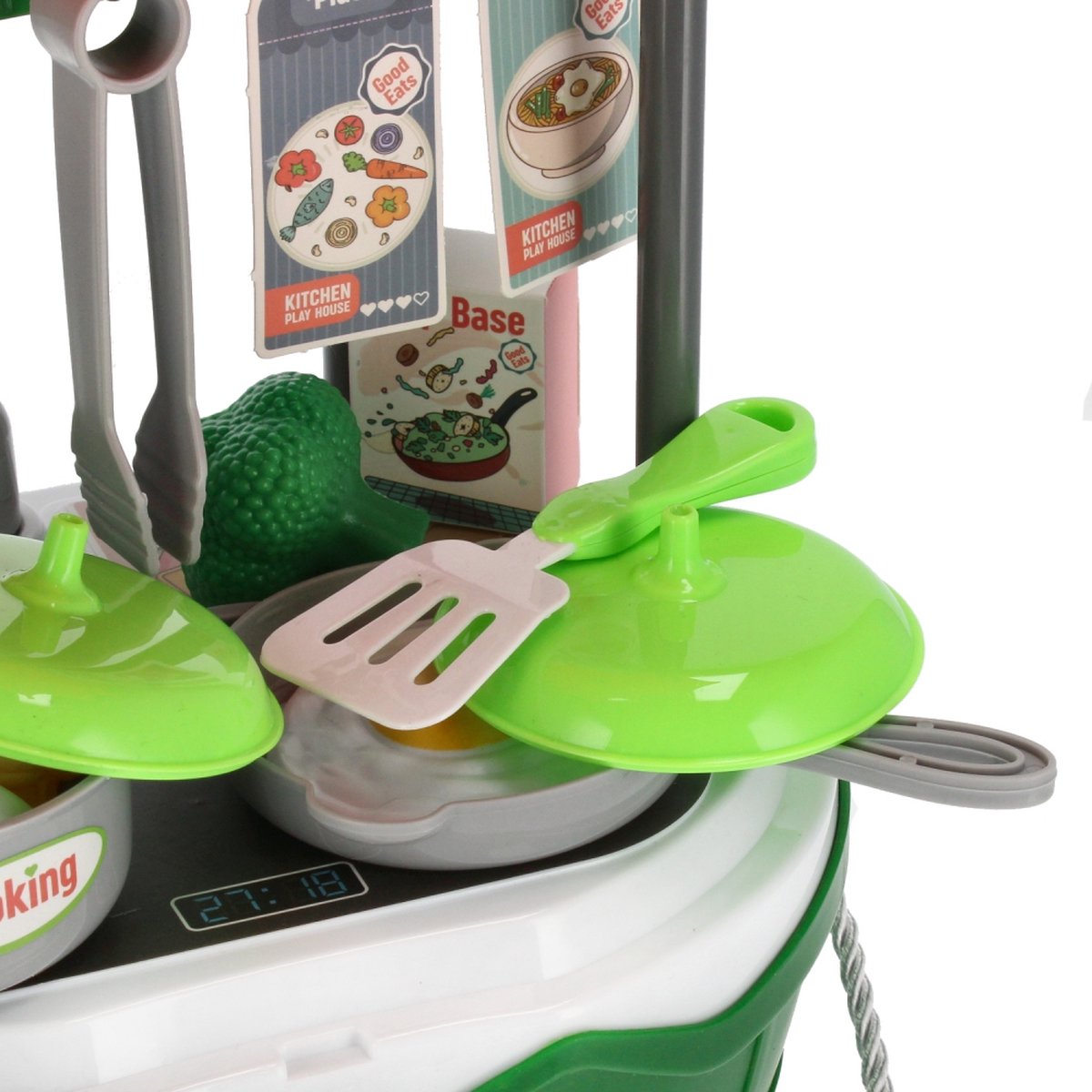 <tc>Ariko</tc>  Toy Suitcase Kitchen 46 pièces - Casseroles, épices, vaisselle, évier et bien plus encore - valise à emporter pratique