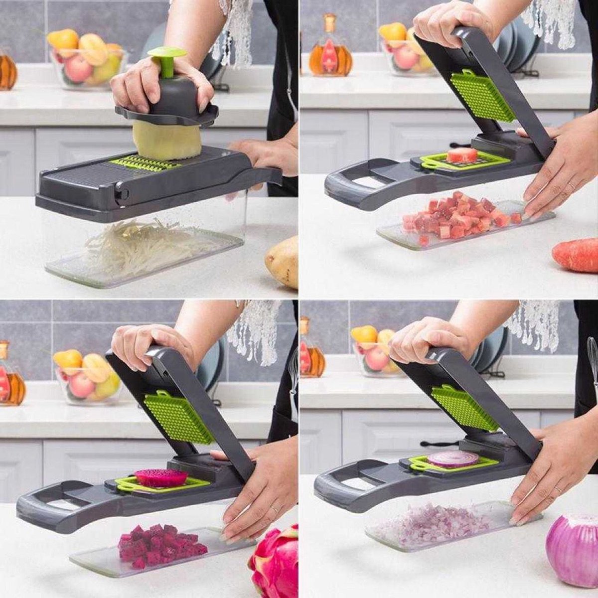 Luxury Vegetable cutter Multifunctional - Onion cutter - Kitchen convenience - 15-piece set