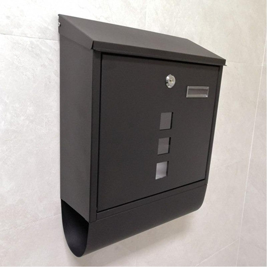 <tc>Ariko</tc> wall letterbox - stainless steel - anthracite black - with newspaper roll - matte black - up to 8 newspapers