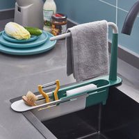 Thumbnail for <tc>Ariko</tc> Sink Organizer - Countertop Sink Tray - Dishcloth Holder - Sponge Storage Rack - Adjustable - Green/White