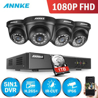 Thumbnail for FullHD 1080P Beveiligingscamera set met 4x 2MP Dome Camera's Zwart Indoor/Outdoor - Ariko