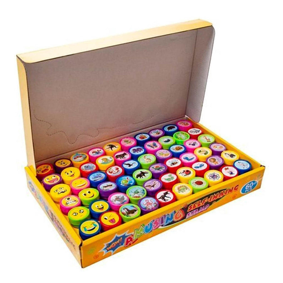 Ariko Zelfinktende 60 stuks verschillende stempeltjes - dieren en smiley