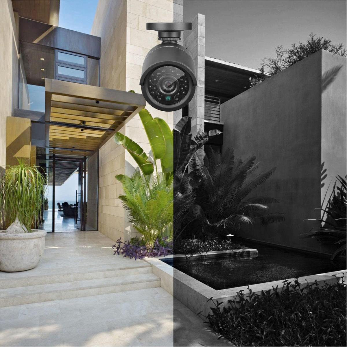 Ariko Sannce Camera CCTV systeem, 4x Zwarte hoge kwaliteit 3MP beveiliging camera's, Nachtzicht 25 mtr, Online opgenomen en live beelden bekijken, inclusief 1TB harde schijf - Nederlandstalige helpdesk