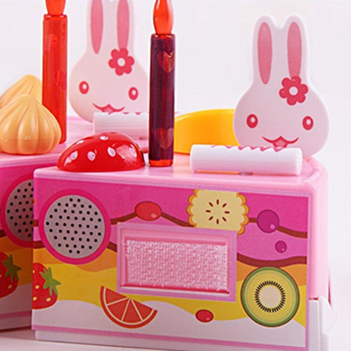 Ariko Zingende Speelgoedtaart met accessoires | Verjaardagstaart | 75 delig | Roze | Speelset | Inclusief batterijen
