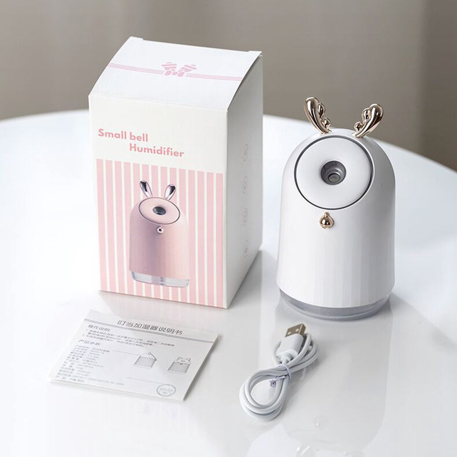 Ariko Luchtbevochtiger - Humidifier - Aromatherapie - Diffuser - Mistmaker - Inclusief reserve filter - 220ML - Wit Hert - Mini Humidifier