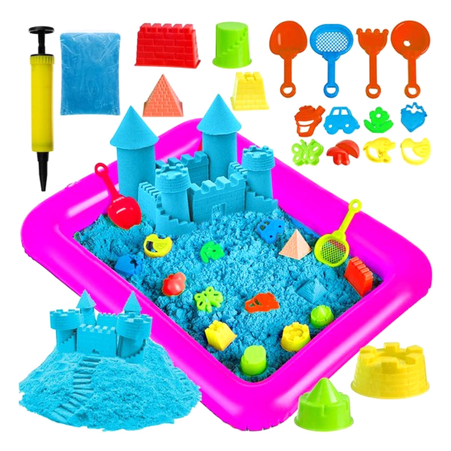 Ariko Magic Sand, 1 KG - Zand voor Binnenhuis met Accessoires - 14 mallen - Opblaasbare zandbak