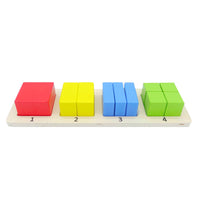 Thumbnail for Geometrische Puzzle - Montessori speelgoed - Vierkant vormen - 11 Delig - Ariko