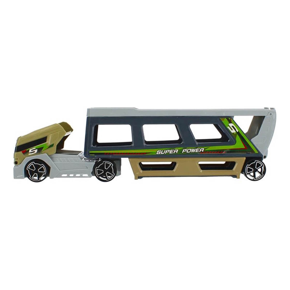<tc>Ariko</tc> Military car transport truck - with 8 vehicles and helicopters - movable parts - storage space for 22 cars