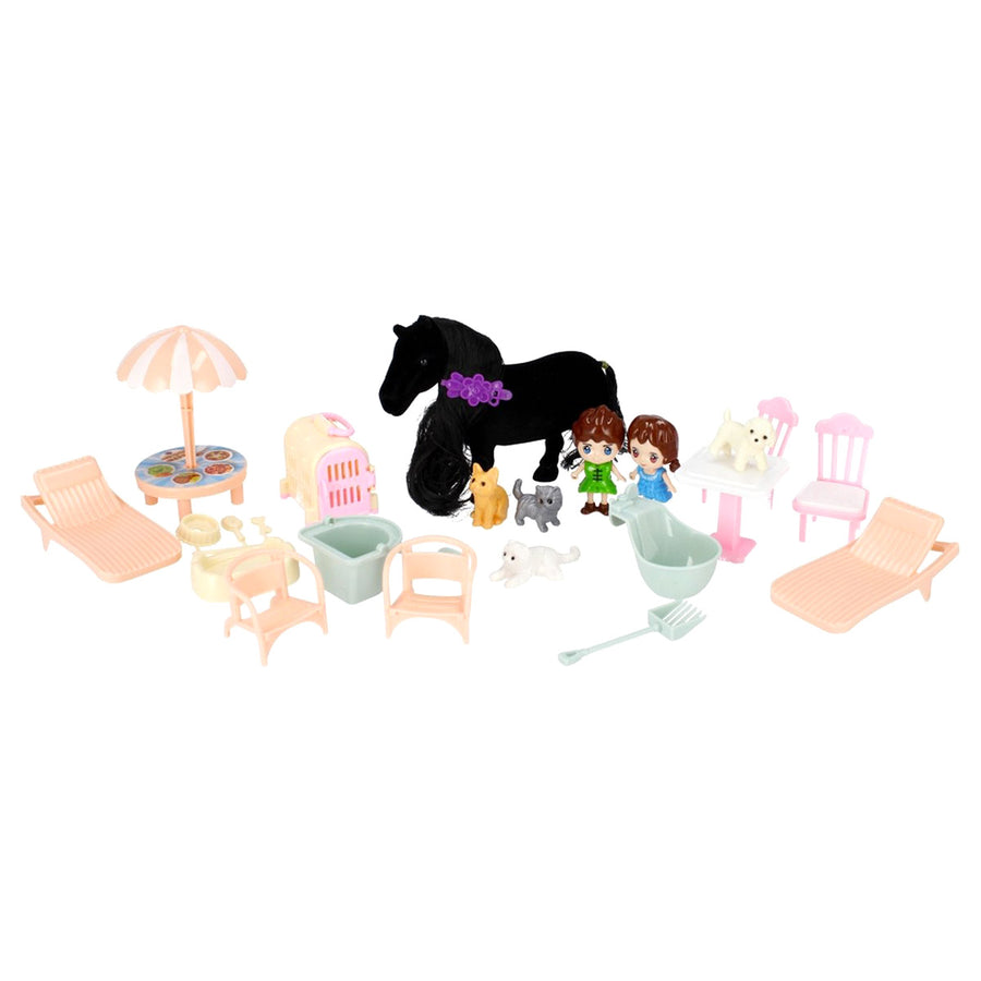 Ariko Luxe Villa Poppenhuis met paardenstal - 180 delig - zeer uitgebreid