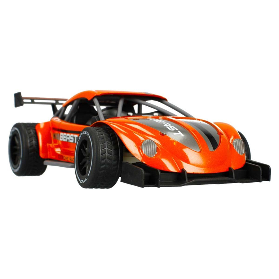 Ariko RC metalen raceauto - rubberen banden - zware oplaadbare accu en motor - 15 km per uur - 1:16 - inclusief 2 x Philips AA batterijen - oranje