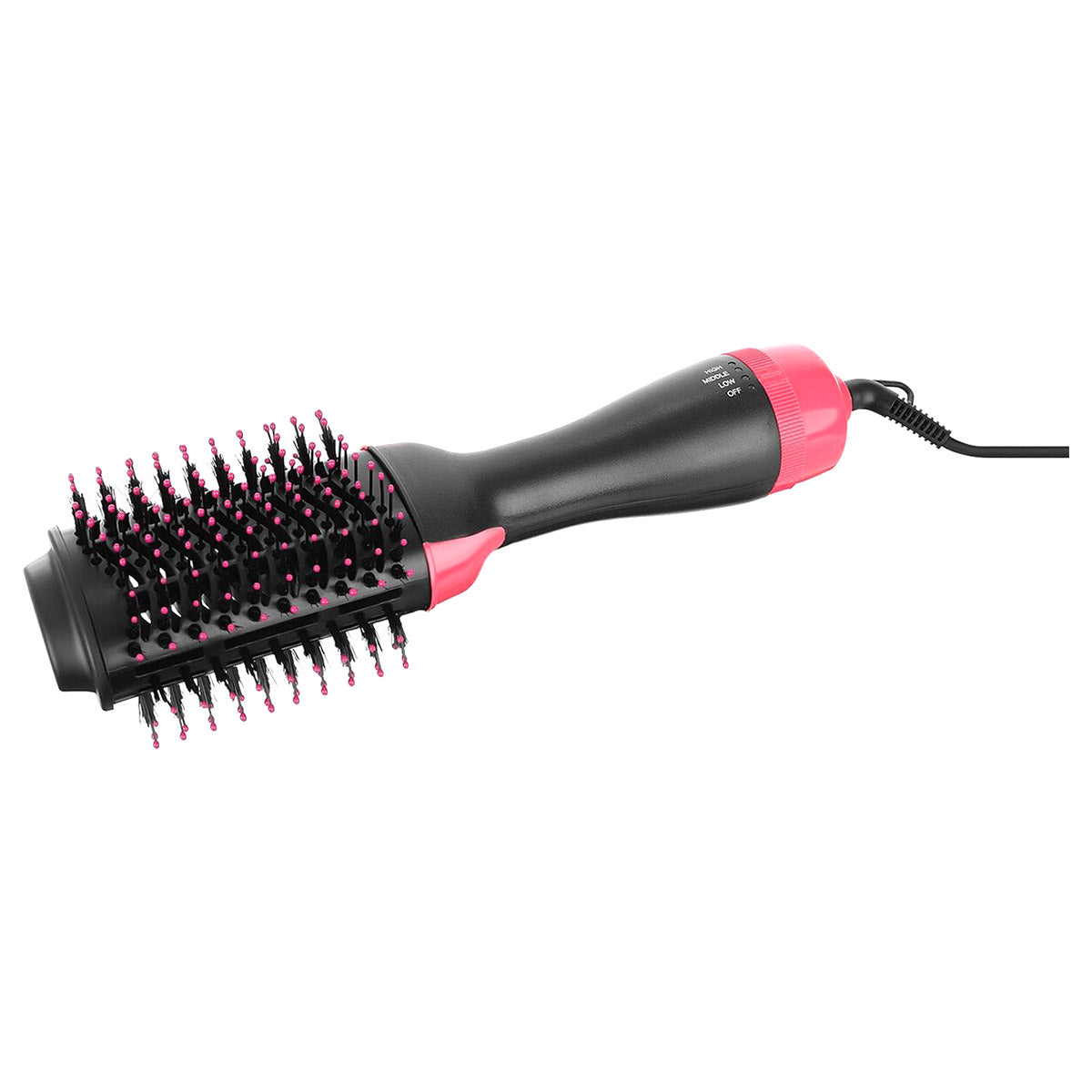 Borstel - Föhn - Föhnborstel - Krulborstel - Haarborstel - Haardroger - Stijlborstel - Magic Brush - Hetelucht Borstel - Haar Styling - Zwart/Roze - Ariko