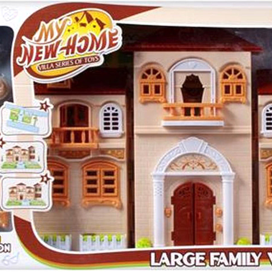Ariko Poppenhuis My New Home Villa Series - Groot - Muziek en Licht show - inclusief tuinmap en keuken en slaapkamermeubels - inclusief 2x AA batterijen van Philips