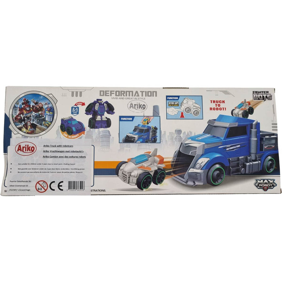 Ariko Truck launcher met 2 stuks robot auto's - inclusief verkeersborden