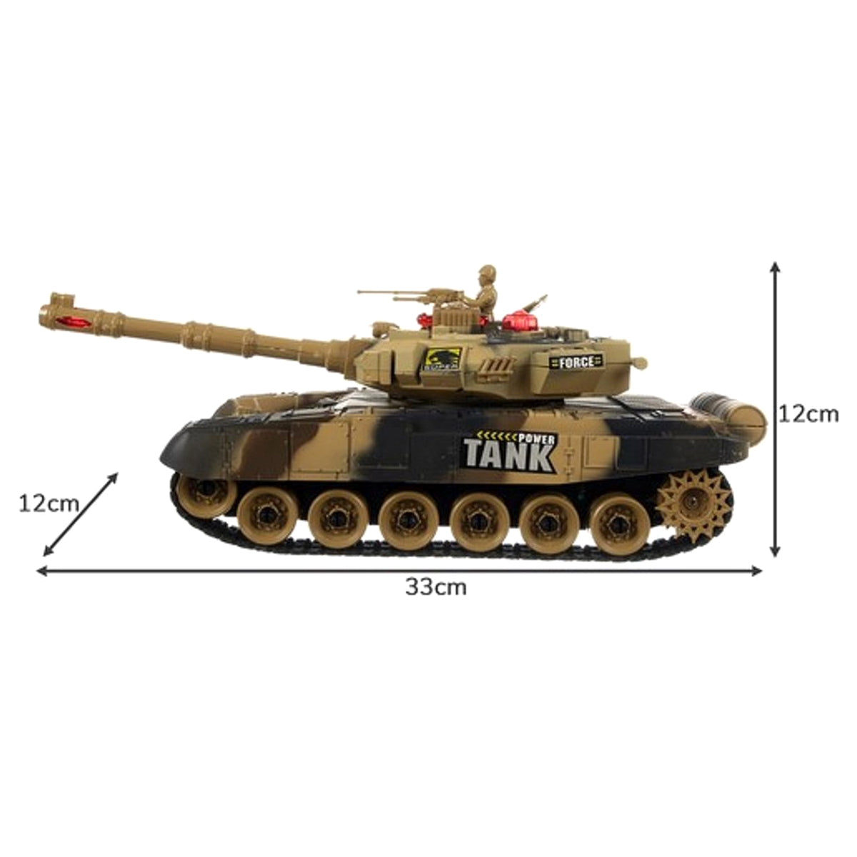 <tc>Ariko</tc> XXL RC Toy Tank - Beige - Remote Controlled Radio Tank With Remote Control - With Sound & Light Effects - With Internal Battery - 2.4Gz - Scale 1:14