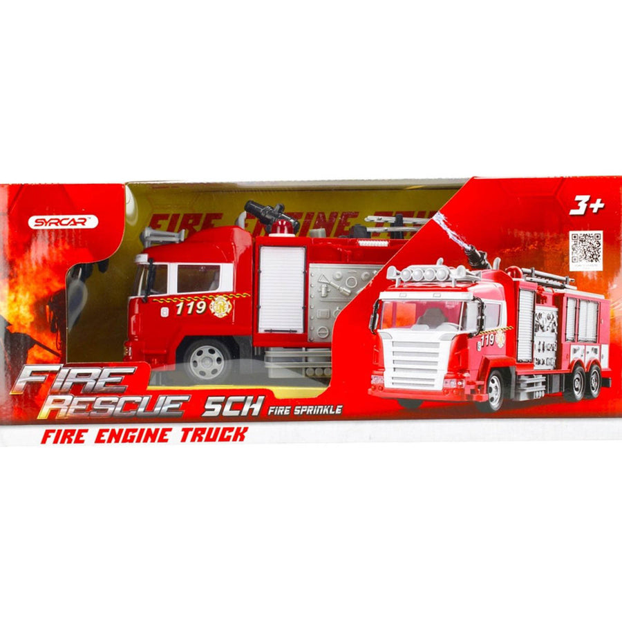 Ariko Voiture de pulvérisation d'eau des pompiers RC - avec télécommande - Le camion de pompiers pulvérise de l'eau réelle et des effets de lumière - Voiture de pulvérisation - Comprend une batterie et 2 piles AA Philips