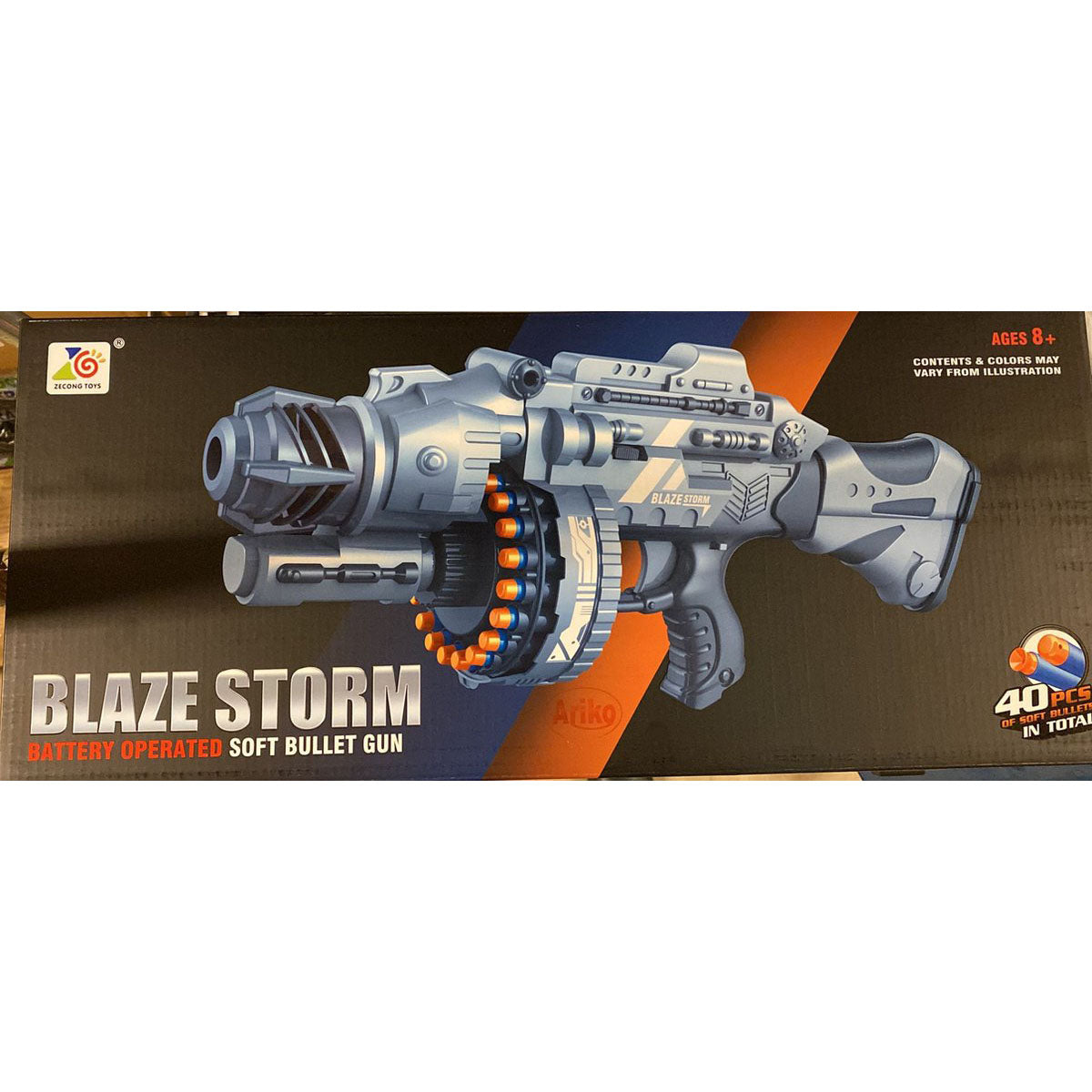 Ariko Blaze Storm Nerf-Shooter - Große Größe - Mit 80 Patronen und Sound - Einschließlich Phillips-Batterien