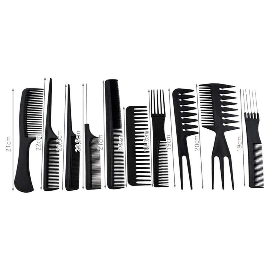 Kammenset met 10 Kammen voor Kappers Dames & Heren - Ariko