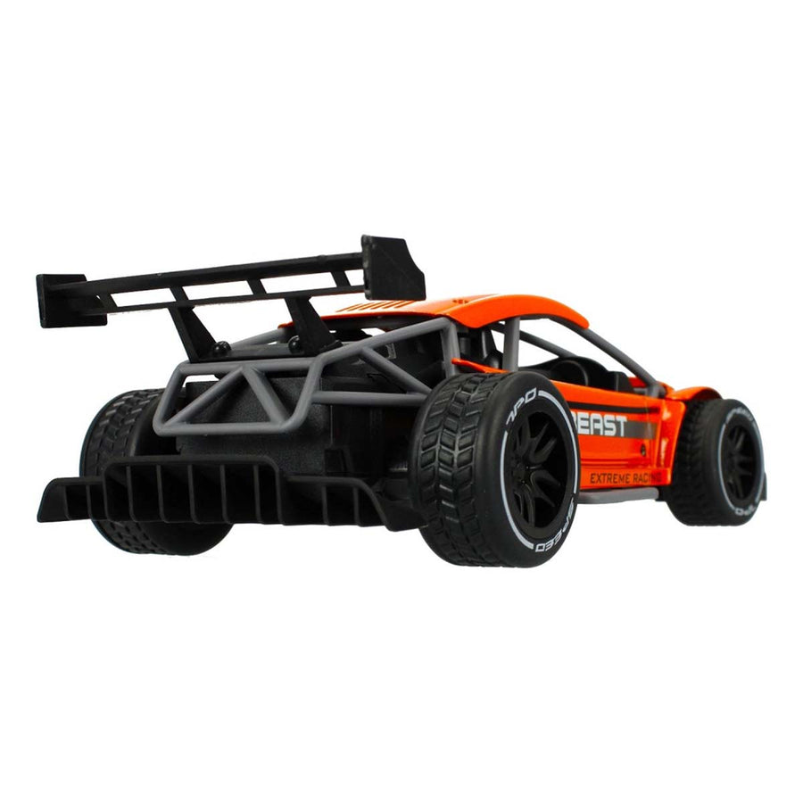 Ariko RC metalen raceauto - rubberen banden - zware oplaadbare accu en motor - 15 km per uur - 1:16 - inclusief 2 x Philips AA batterijen - oranje