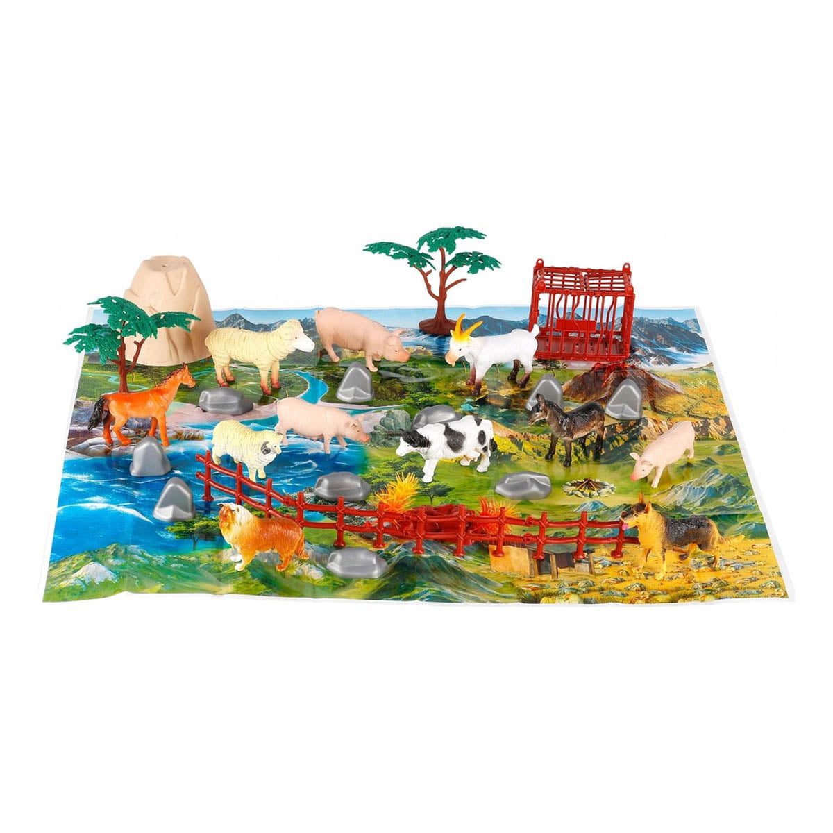 Ariko Bauernhoftiere-Spielset – ideal für Kinder – 30 Teile – inklusive Spielmatte