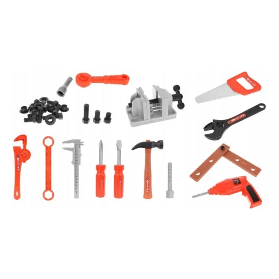 Ariko XL Werkbank voor kinderen – speelgoed – met werkende boormachine - in handige meeneem koffer - met accessoires - 67 delig - 70cm hoog - Inclusief 2 x Philips AA batterijen