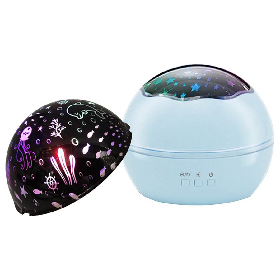 Ariko Nachtlampje Sterren Galaxy Projector Sterrenhemel Star Projector - Sterren of zeedieren Projector - 6 Lichtkleuren - Nachtlampje Kinderen - Blauw