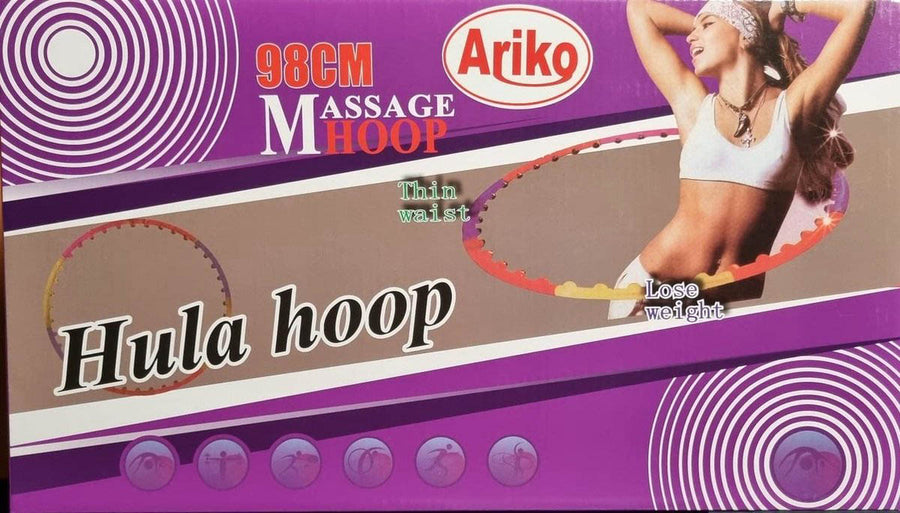 Ariko Fitness Massage Hoepel Ø 98cm | 1 kg | Met 40 Magnetische balletjes | Hoelahoep | Sport Hula Hoop | Verzwaarde hoepel | Sport hoepel | Vetverbranding | Fitness | Regenboog