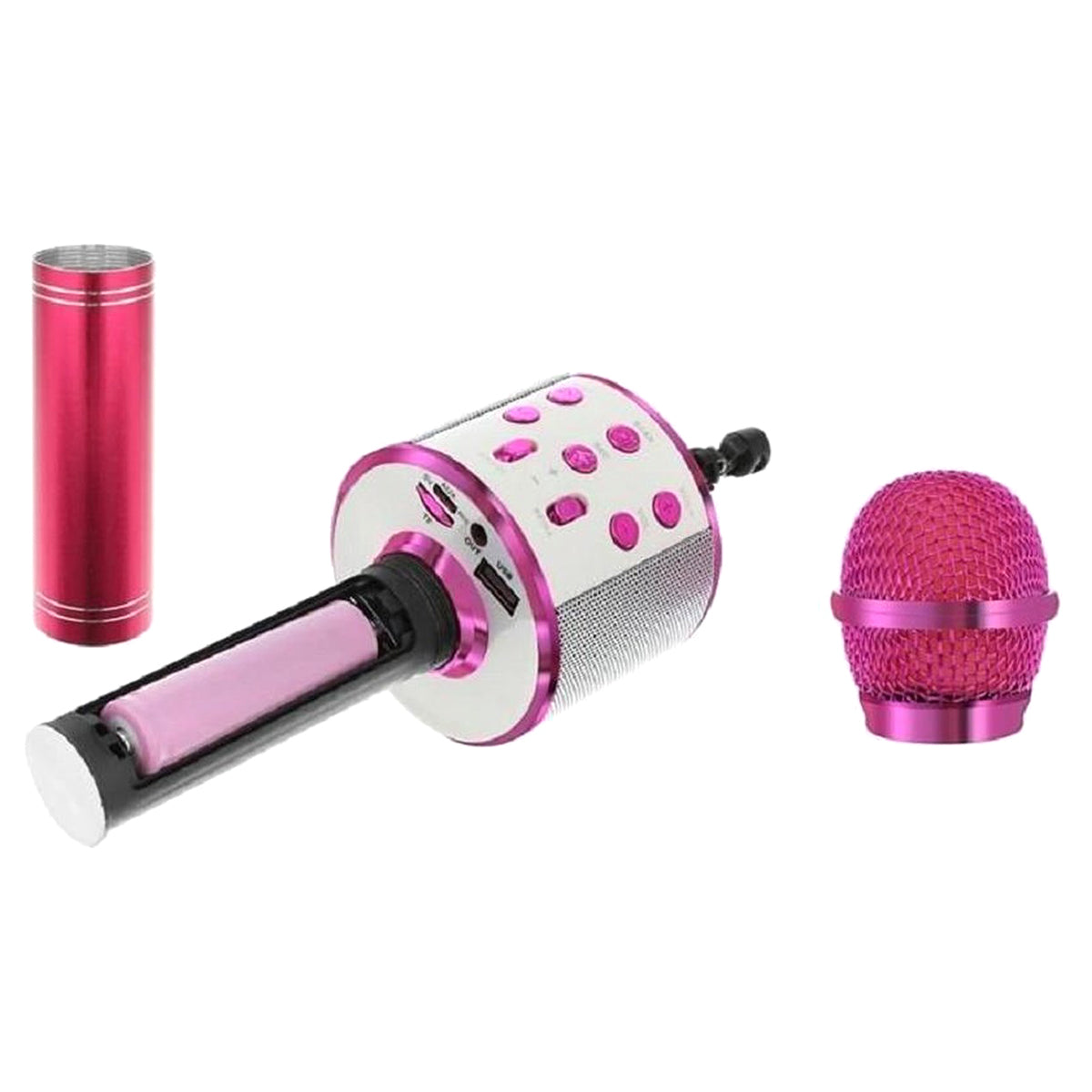 Kabelloses Karaoke-Mikrofon mit Lautsprecher und Bluetooth – Pink