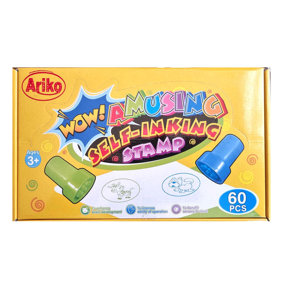 Ariko Zelfinktende 60 stuks verschillende stempeltjes - dieren en smiley
