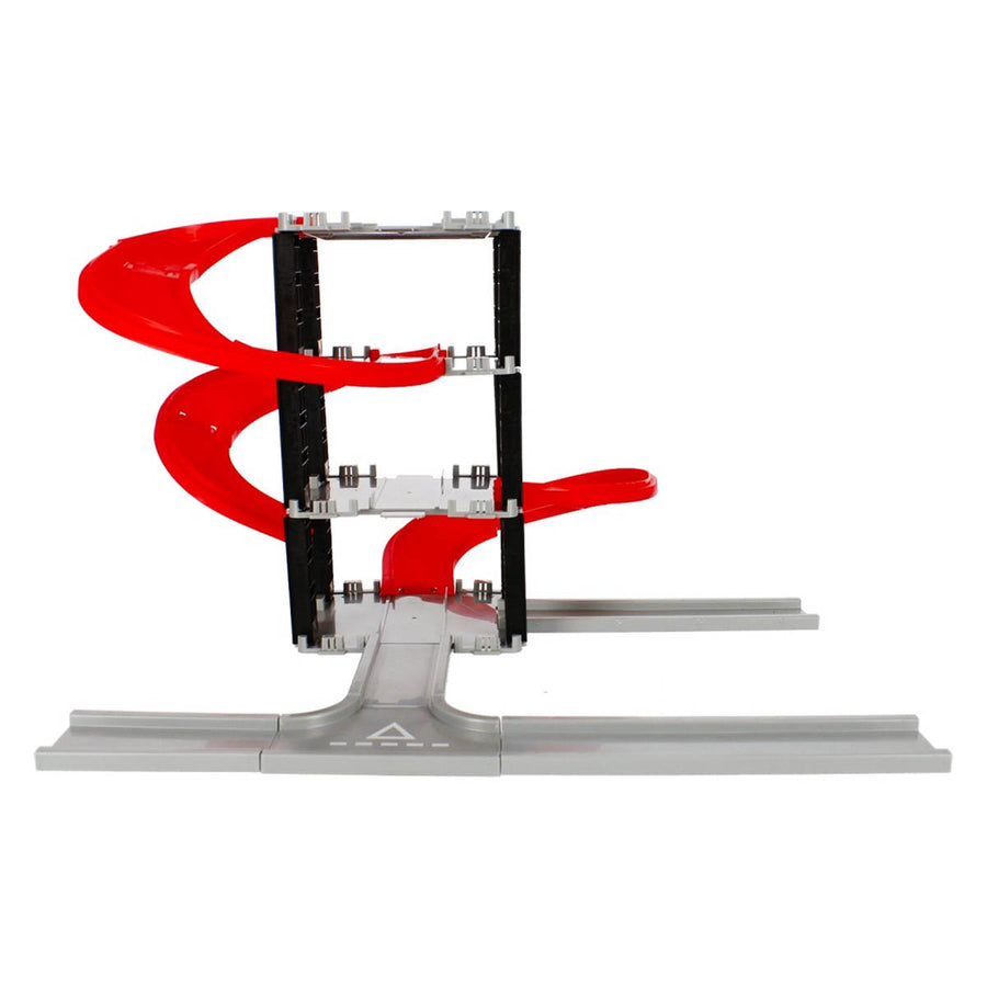 Ariko Parkeergarage met constructie gebouw - met werkende kraan, 5 auto's, 3 bulldozers, diverse verkeersattributen - met licht & geluid - inclusief 3 x Philips AA batterijen