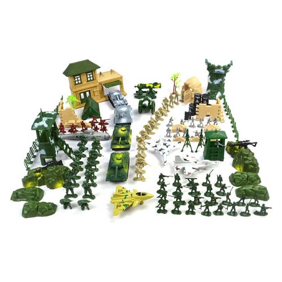 Ariko XXL Army Spielset 300 Teile | Beinhaltet Panzer, Flugzeuge und Gebäude | Soldatenspielzeug | Soldatenset | | Streitkräfte