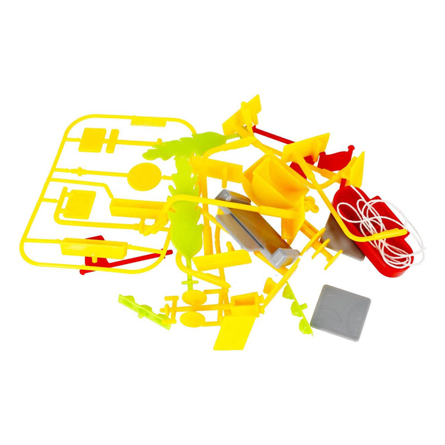 Ariko Parkeergarage met constructie gebouw - met werkende kraan, 5 auto's, 3 bulldozers, diverse verkeersattributen - met licht & geluid - inclusief 3 x Philips AA batterijen