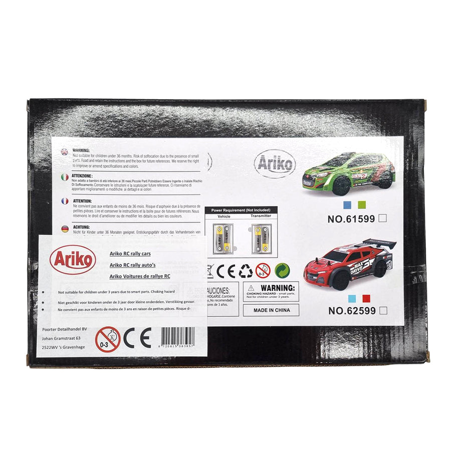 <tc>Ariko</tc> RC Rally cars - two RC cars with remote control - Including 8 x Philips AA batteries