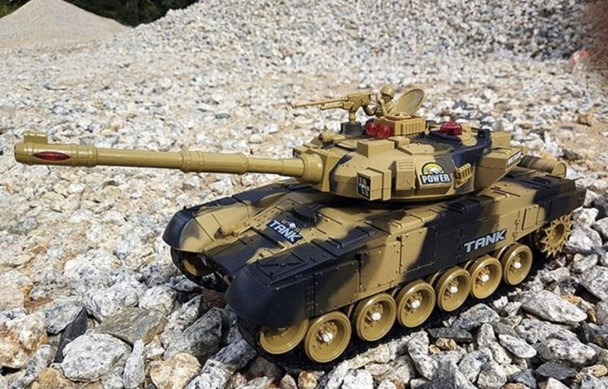 Ariko XXL RC Speelgoed Tank - Beige - Op Afstand bestuurbare Radiografische Tank Met Afstandsbediening - Met Geluid & Licht Effecten - Met Interne Accu - 2.4Gz - Schaal 1:14