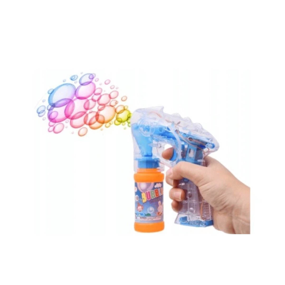 Ariko Bubble Blower mit 2 Flaschen Bubble Blower | 19cm | Seifenblasenpistole |Mit LED-Beleuchtung | Seifenblasenmaschine | Blasen | Seifenblasenmaschine | Seifenblasenpistole | Bubblegun- Seifenblasenmacher | superleise | Enthält 3 x Philips AA-Batterien