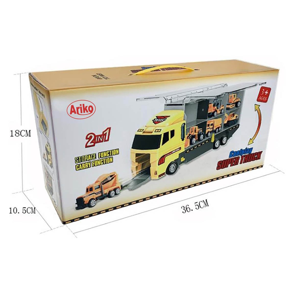 Ariko Vrachtwagen - Vrachtauto - Bouwvrachtwagen - met heftruck- Wals - Bulldozer - Cement wagen - Vrachtwagen
