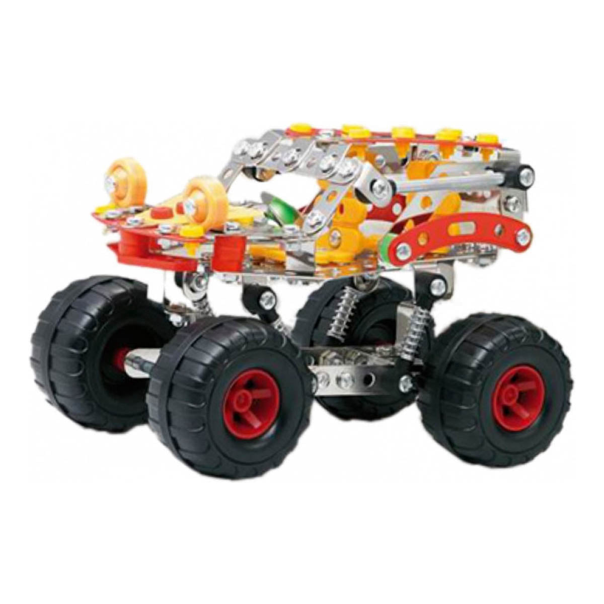 Ariko Metalen model bouwpakket SUV auto - Jeep - Mecano - 272 delig - incusief gereedschap - constructieset SUV staal zilver