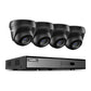 Ariko Système de vidéosurveillance Sannce Camera, 4 caméras de sécurité noires 3MP de haute qualité, vision nocturne 25 mtr, images enregistrées et en direct en ligne, y compris disque dur de 1 To - Helpdesk néerlandais