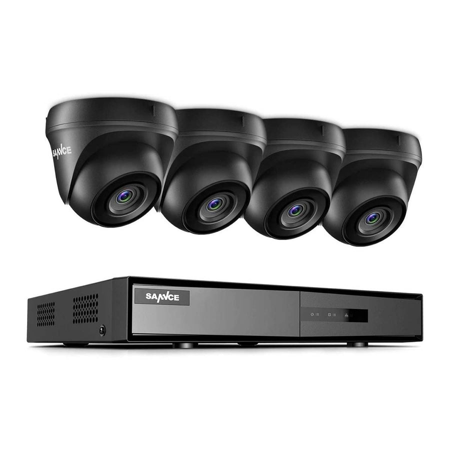 Ariko Sannce Camera CCTV systeem, 4x Zwarte hoge kwaliteit 3MP beveiliging camera's, Nachtzicht 25 mtr, Online opgenomen en live beelden bekijken, inclusief 1TB harde schijf - Nederlandstalige helpdesk