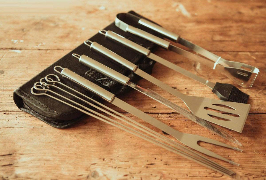 BBQ Accessoires – Barbecue Accessoires – BBQ Set – Keukengerei – RVS – 9 Delig – Zilver - Ariko