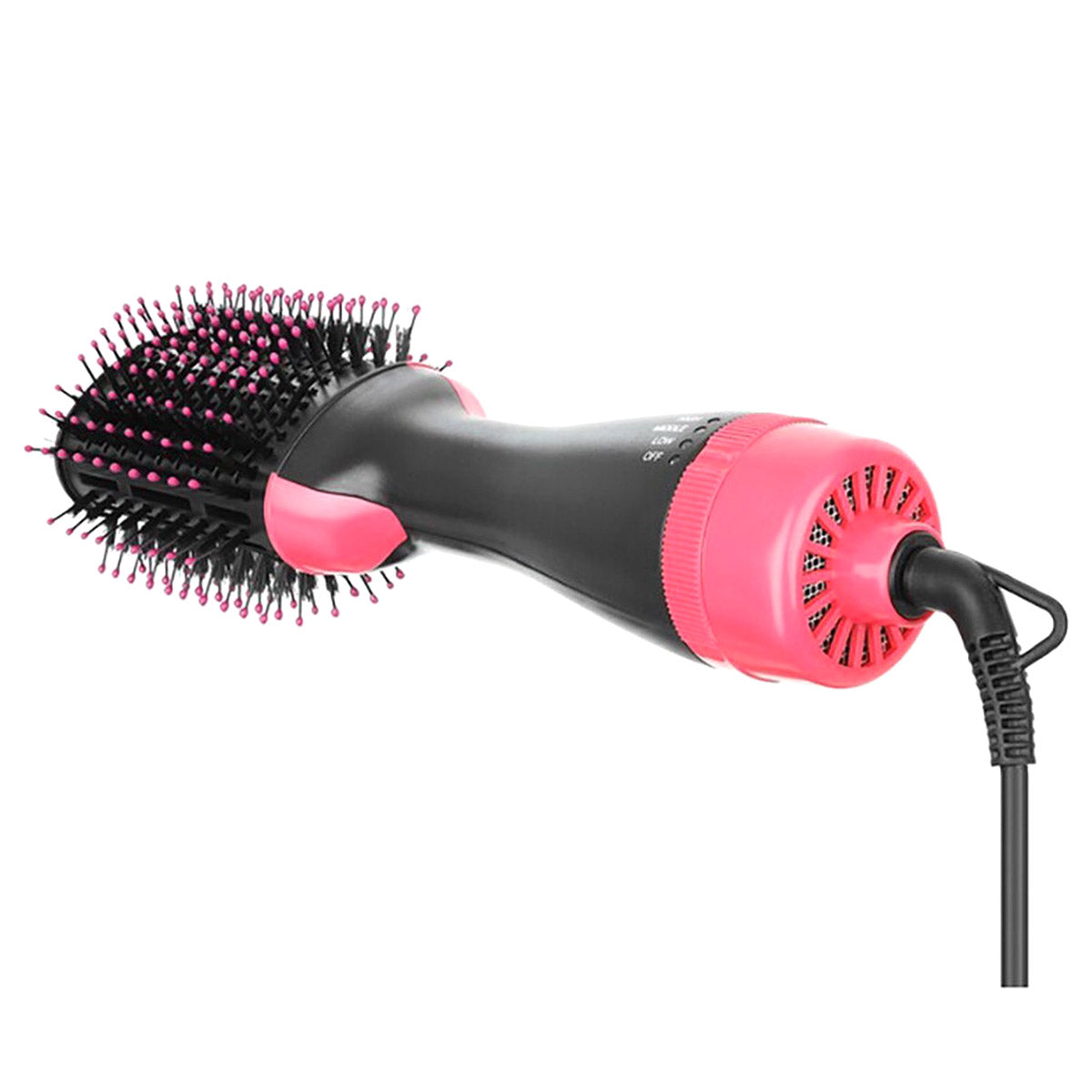 Borstel - Föhn - Föhnborstel - Krulborstel - Haarborstel - Haardroger - Stijlborstel - Magic Brush - Hetelucht Borstel - Haar Styling - Zwart/Roze - Ariko