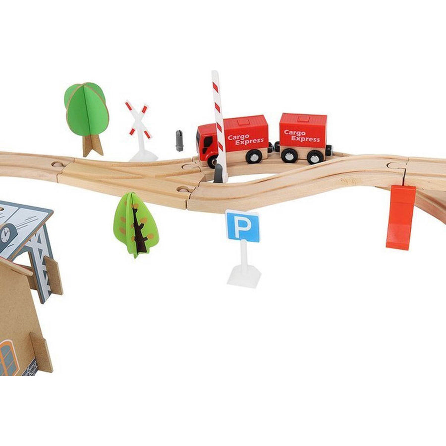 Houten Speelgoed Treinset 89 delig met Elektrische Trein - Treinspeelgoed - Ariko